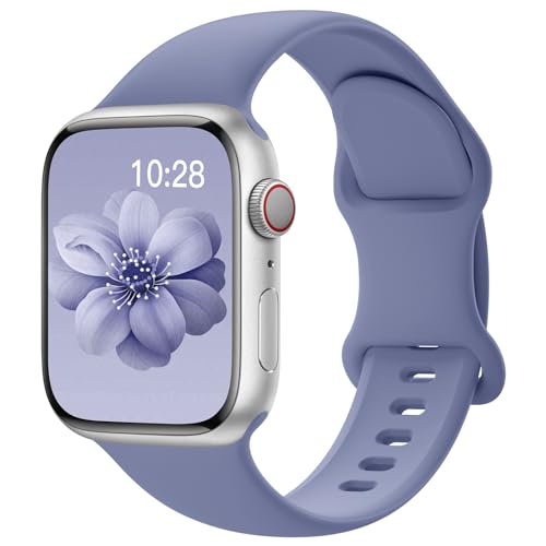 Image of Sport Silicone Band Compatible with Apple Watch Bands 40mm 38mm 41mm 44mm 45mm 42mm 49mm Women Men,Soft Wristband Waterproof Replacement Sport Strap for iWatch Bands Series 9 8 7 6 5 4 3 2 1 SE Ultra