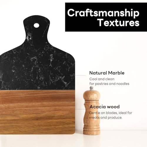 Tabla de cortar rectangular de mármol con asa miniatura 4