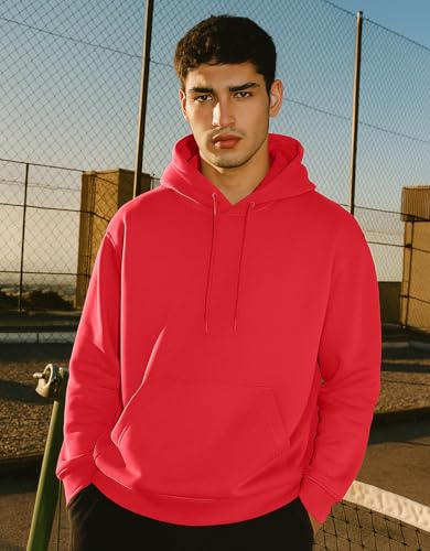 Image of Veirdo 280 GSM Cotton Fleece | Hooded Neck Full Sleeve | Regular Fit Sweatshirt | Solid Hoodie for Men | Sizes: S to 3XL