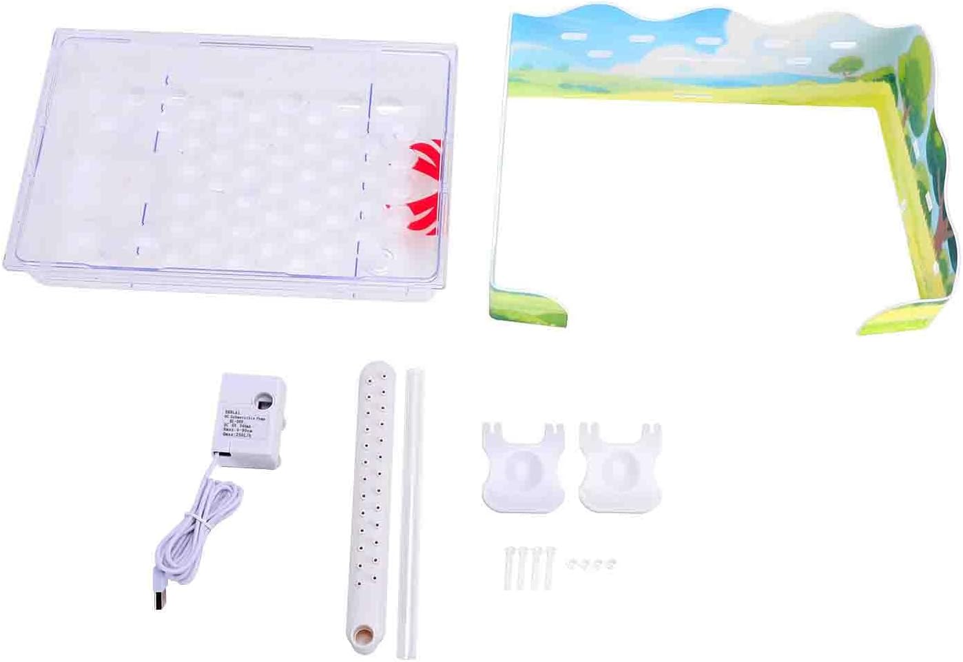 Yosoo Bird Bath Box with 26 Dual Row Water Outlets for African Grey, Cockatiel, Lovebirds, USB Powered Shower with Pump Filter, Large Cage Birdbath for Shower and Playing (Bath Tub)