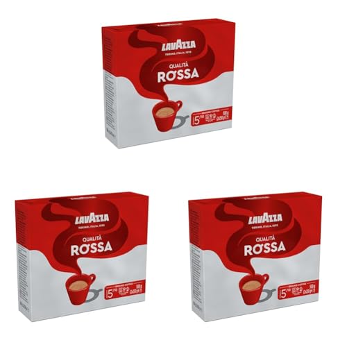 Lavazza, Qualità Rossa, Café Molido Natural, 2 Paquetes de 250 g, Ideal para Cafetera Italiana, de Filtro y Francesa, con Notas Aromáticas de Chocolate, Arábica y Robusta, Intensidad 5, Tueste Medio