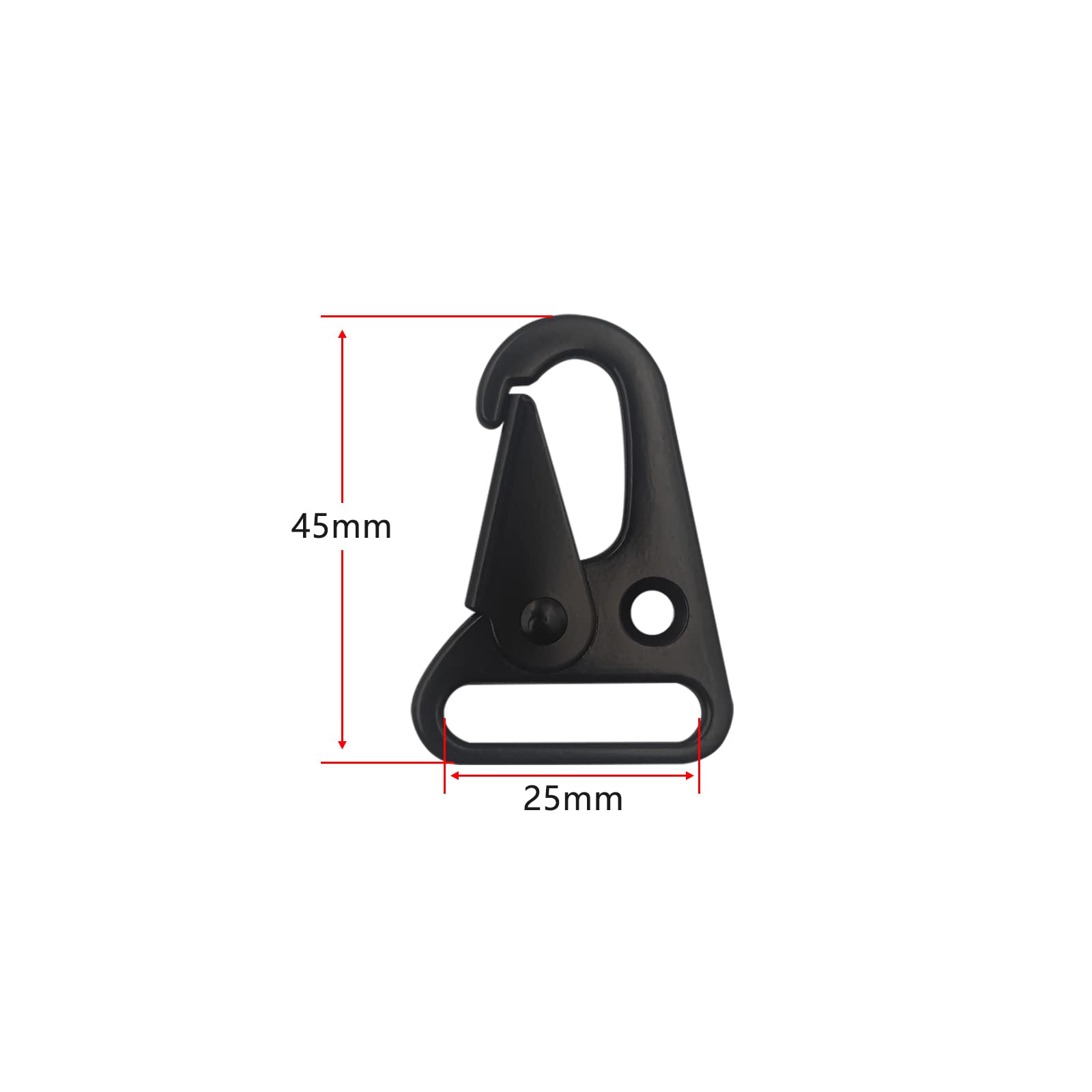 12Pieces Black Sling Clip Clasp Olecranon Hook for Keychain Snap Hooks Outdoor Tactical (1