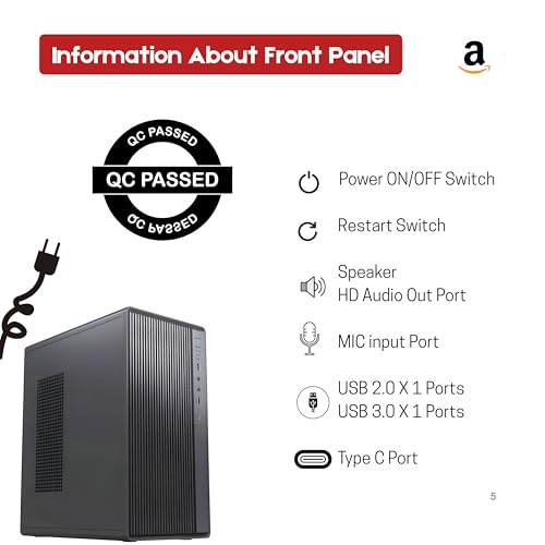 Image of Desktop Computer Set with i5 3470, 8GB RAM, 256GB SSD, 22-inch Monitor, Keyboard, Mouse, WiFi, Speakers, Windows 11, Black Full Set | 2 Year Warranty