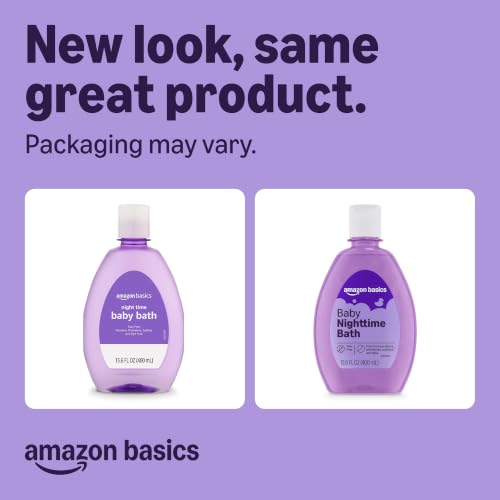 Amazon Basics Night-Time Baby Bath, Lightly Scented, 13.6 Fl Oz (Pack of 1), Packaging May Vary - image 2