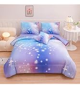 Twin Bedding Sets for Girls Galaxy Comforter Set 6 Pieces, Girls Twin Bedding Set Glitter Comfort...