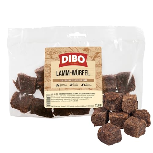 DIBO Lamm Würfel, 200g-Beutel, der kleine Naturkau-Snack oder Leckerli für Zwischendurch, Hundefutter, Qualitätskauartikel ohne Chemie von DIBO