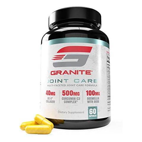 Joint Care by Granite Supplements | 30 Capsules to Support Joint Flexibility, Health, and Comfort | Includes Patented Undenatured Collagen as UC-II, Curcumin C3 Complex, and Bioperine Cover