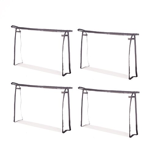 Multi-Purpose Waterproof Clear Vinyl Zippered Organizer Toiletry Cosmetics Makeup Bag Pouch 4-Pack2