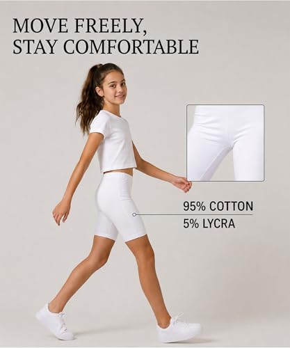Image of KYDA KIDS Girls's Stretchable Anti Bacterial Cycling Shorts, Yoga & Workout Gym Shorts (Pack of 3)