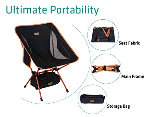Trekology Yizi Go Compact Camping Chair - Outdoor Foldable Chair, Small, Ultralight Folding Camping Chair in a Bag for Outdoor, Camping, Picnic, Hiking - Image 6