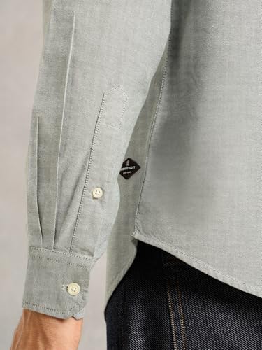Image of Thomas Scott Men's Premium Slim Fit 100% Cotton Casual Shirt | Button-Down Collar | Full Sleeves | Solid Shirt for Men