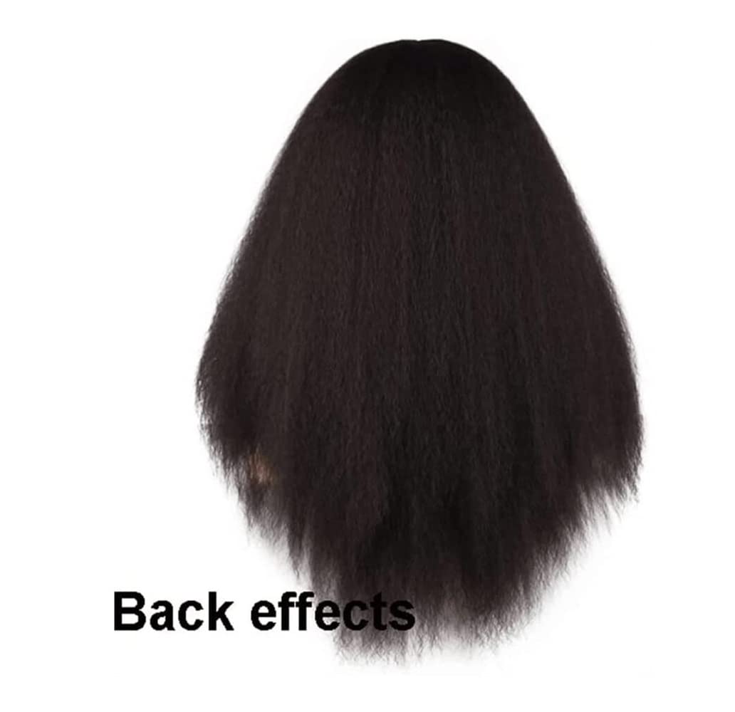 Peruke Długa Peruka Afro Peruki Dla Czarnych Kobiet Peruka Z Naturalnych Włosów Peruka Z Prostymi Włosami Peruka Syntetyczna Peruki naturalne ludzkie włosy (Color : D, Size : 23in)