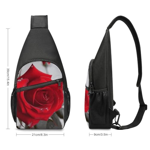 Mochila cruzada casual Red Rose2 para senderismo y viaje miniatura 2