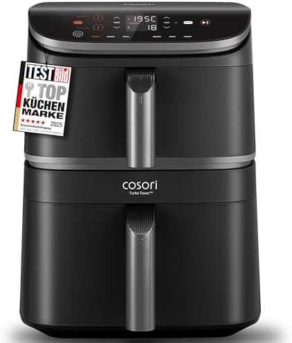 COSORI Airfryer, Hot Air Fryer, 2 Chambers, 10.8 L Hot Air Fryer,...