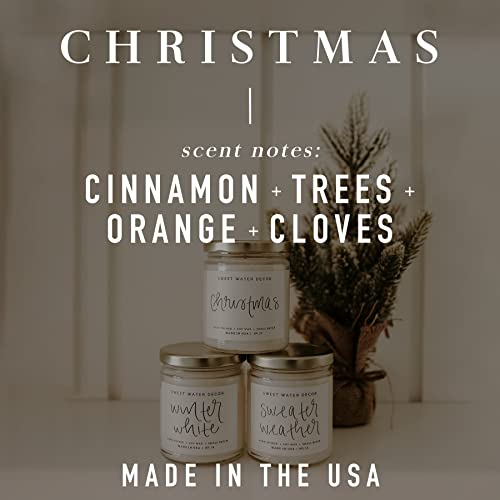 Sweet Water Decor Christmas Soy Candle | Apple Cider, Cinnamon, Fresh Cut Christmas Tree, Cookies And Cloves Scented Candles For Home | 12Oz Cream Stoneware Jar, 60+ Hour Burn Time, Made In The Usa #TOP5