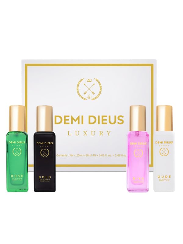 demi dieus Luxury Eau De Parfume Gift Set 4 x 20 ml for Women with Diva, Bold, Dusk, Oud, Perfume | Long Lasting EDP Fragrance Scent-picture-11