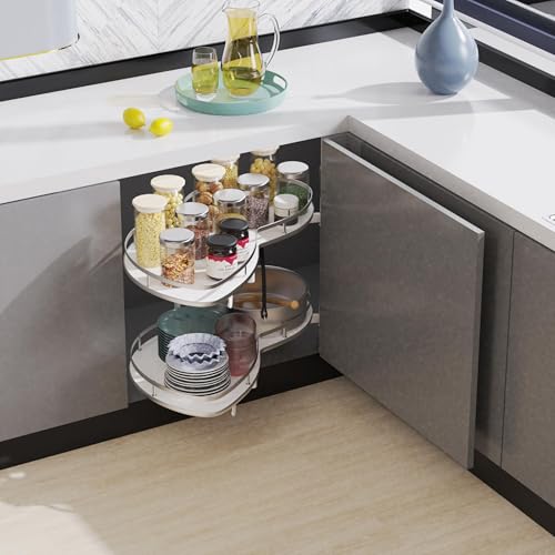 STORKING Blind Corner Cabinet Pull Out 2 Tier, Swing Left for 36' Width, Two-Way Buffering, Height...