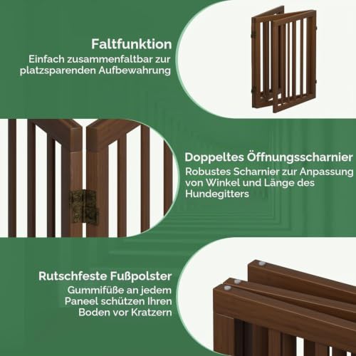 Hundegitter für Türen, freistehendes faltbares Hundegitter für den Innenbereich, Haustiergitter für Türen, Schlafzimmer… – Ansicht 4