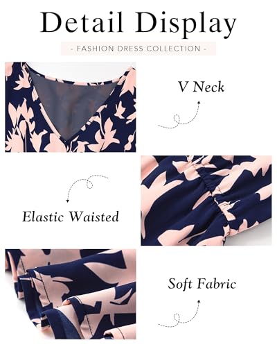BTFBM Women Fall Dresses 2025 Casual Long Sleeve V Neck Maxi Dresses Floral Boho Long Dress Wedding Guest Dress