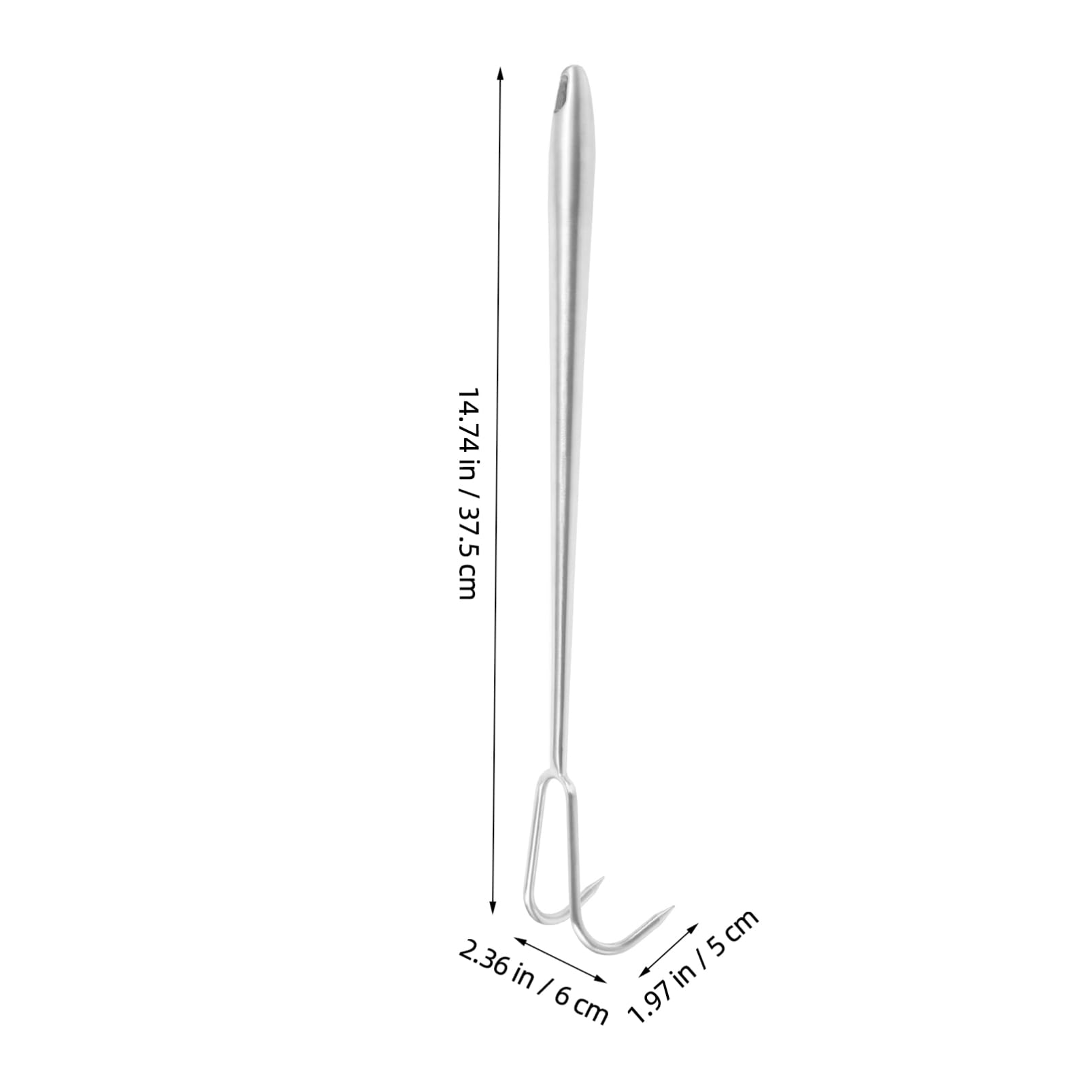 IWOWHERO Bbq Meat Turner Hook Extended Thickened Food Hook with Safety Cover for Easy Lifting of Roasted Duck and Braised Meat for Home Commercial Kitchens