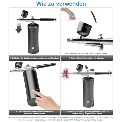 Kit aérographe sans fil pour éviter les taches sur maquillage et décoration de gâteau