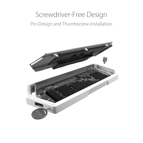 Image of ASUS ROG Strix Arion White M.2 NVMe SSD Enclosure-USB3.2 Gen 2x1 Type-C (10Gbps), Dual USB-C to C & USB-C to A, Screwdriver-Free, Thermal Pads Included, Fits PCIe 2280 /2260 /2242 /2230 M Key /B+M Key