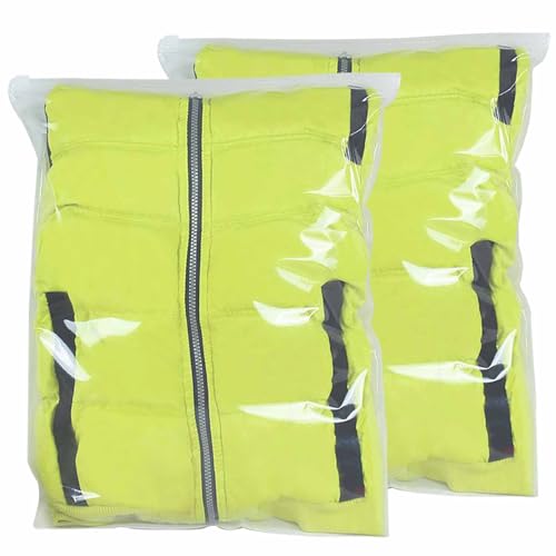 QISF 30 Stücke Zip Beutel Groß Wiederverwendbar - 50 x 60 cm Zipper Beutel Reisetasche Wasserdichte Transparent Zip Tüten Plastikbeutel Aufbewahrungsbeutel für Decke und Kleidung