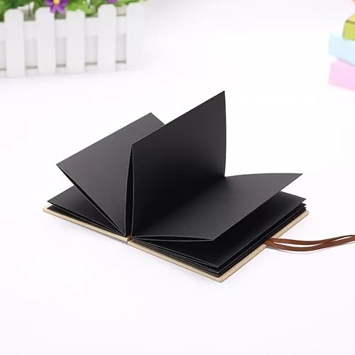 Álbum de recortes DIY 21 x 15 cm: Álbum con 18 hojas (34 páginas), exterior marrón, interior negro miniatura 4