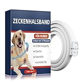 Zeckenhalsband für Hunde Verstellbares | Zeckenschutz bis zu 12 Monate | 100% Natürliche Ätherische Öle Flohhalsband Hunde| Geeignet für Große, Mittelgroße und Kleine Hunde | Wasserfest (65CM, 1PACK)