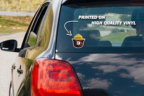 Image of WSQ 2-Pack Smokey Firefighting Awareness Vinyl Sticker Decal - 4.74x4.85 Inches - for Car Truck SUV Van Window Bumper Wall Laptop Tablet Cup Tumbler and Any Smooth Surface