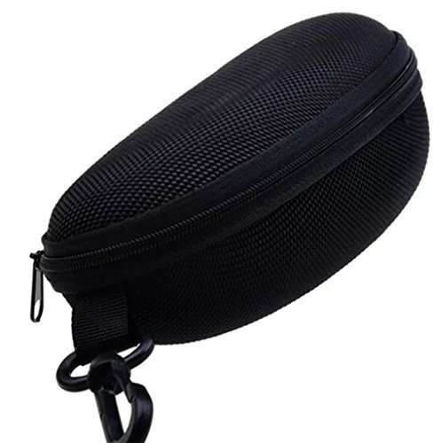 Preisvergleich Produktbild Haodou Sonnenbrille Hülle Brillenrahmen Kasten mit Haken und Reißverschluss Staubdicht Stoßfest Tragbar Outdoor (Schwarz)