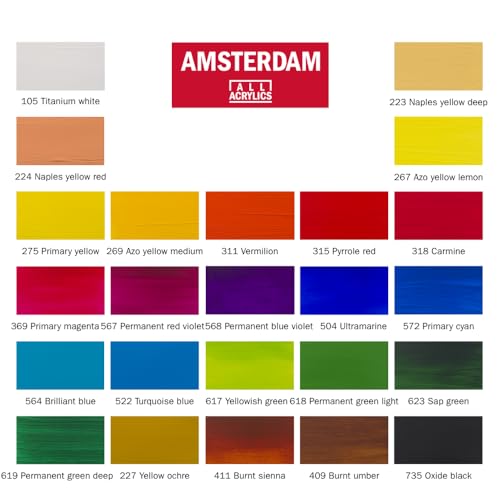 Amsterdam Royal Talens Acrylic Standard Tubes, 20ml (100516105) - Set of 24