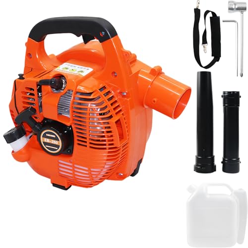 26CC Benzin Laubbläser Handheld Kabelloser Laubsauger, Kraftvoller 2-Takt-Luftgekühlter Motor - Leichtgewichtler, Mit 7500 U/min / 0,75 kW Leichter, Reinigen Von Laub, Schnee & Staub Verwendet