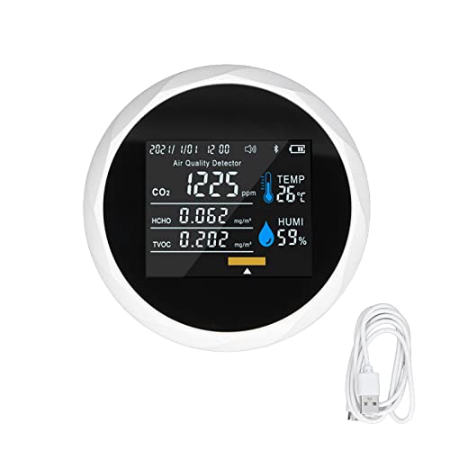Luchtkwaliteitsmonitor, Luchtkwaliteitsdetector Multifunctioneel USB-opladen voor Luchtkwaliteit voor Temperatuur voor… - Afbeelding 7