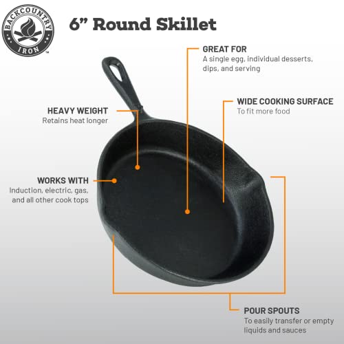 Image of 6-1 /2 Inch Round Small Pre-Seasoned Cast Iron Skillet