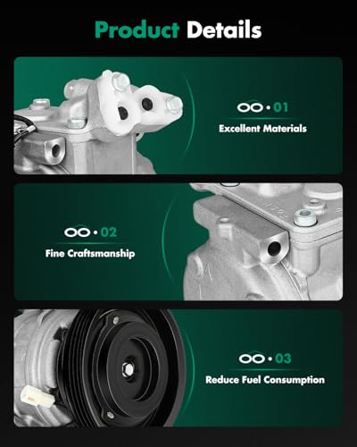Image of SCITOO AC Compressor Fit for Toyota for Camry 2.0L 1987 1988 1989 1990 1991 | Fast Cooling, Ultra Low Noise (≤72 dB)Air Conditioner Compressor with Clutch, Easy Installation, CS20113 6511537 2011240