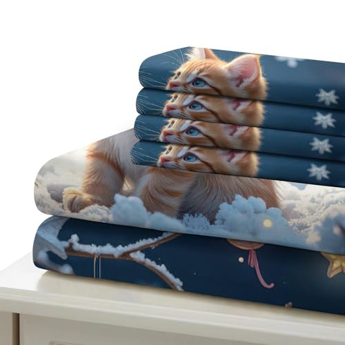 Housse de Couette Hérisson de Noël 200x200 Parure de Lit Microfibre