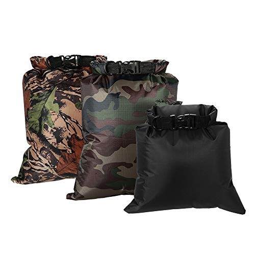 DECDEAL Pacote de 3 sacos impermeáveis 3L + 5L + 8L Sacos secos ultraleves externos para acampamento