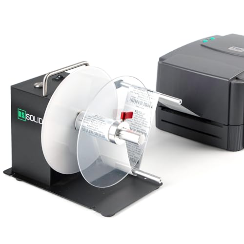 U.S. Solid Automatische Etikettenaufwickler für Farbtintenstrahldrucker - 1/1.5/3 Kernhalter, 120 mm breit, bidirektionales Aufwickeln