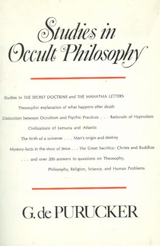 Studies in Occult Philosophy (Studies in The Secret Doctrine and The Mahatma Letters)