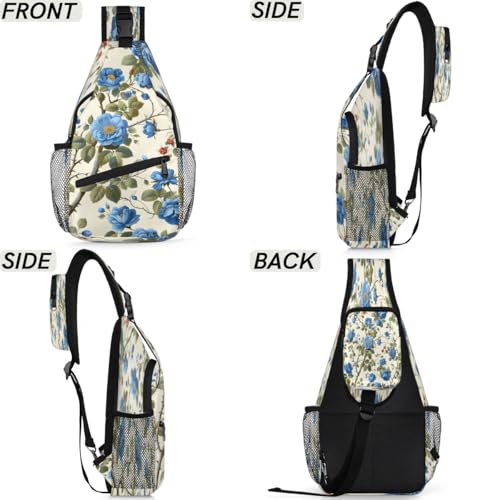 Bolso Sling unisex con estampado floral, para viaje y senderismo miniatura 6