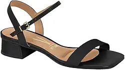 Sandália Feminina Salto Bloco Pelica Vermelho Vizzano 6454.111