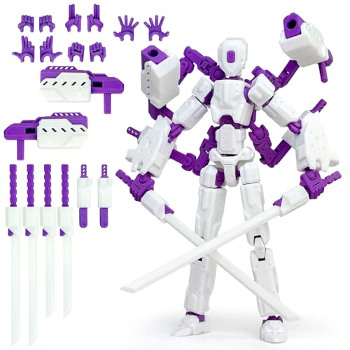 PkghoKids 8�C���` T13 (�g�ݗ��Ċ���) �A�N�V�����t�B�M���A�Z�b�g�AT 13 �A�N�V�����t�B�M���A ���֐߃��o�C�����{�b�g Nova T-13�A�Q�[�����D�Ƃ̂�������̂��߂̃f�X�N�g�b�v�f�R���[�V���� (�z���C�g�p�[�v��)