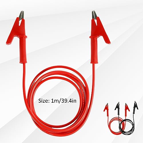 Image of 8PCS Alligator Clips 3.3 Ft, Jumper Wires Alligator Clips Dual Ended 39 inch / 1m Test Leads Set, 1000V 10A Test Flexible Wire Cable with Protective Insulator Clamps (8PCS Red + Black)