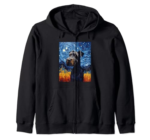 Schnauzer géant Nuit étoilée Van Gogh Sweat à Capuche