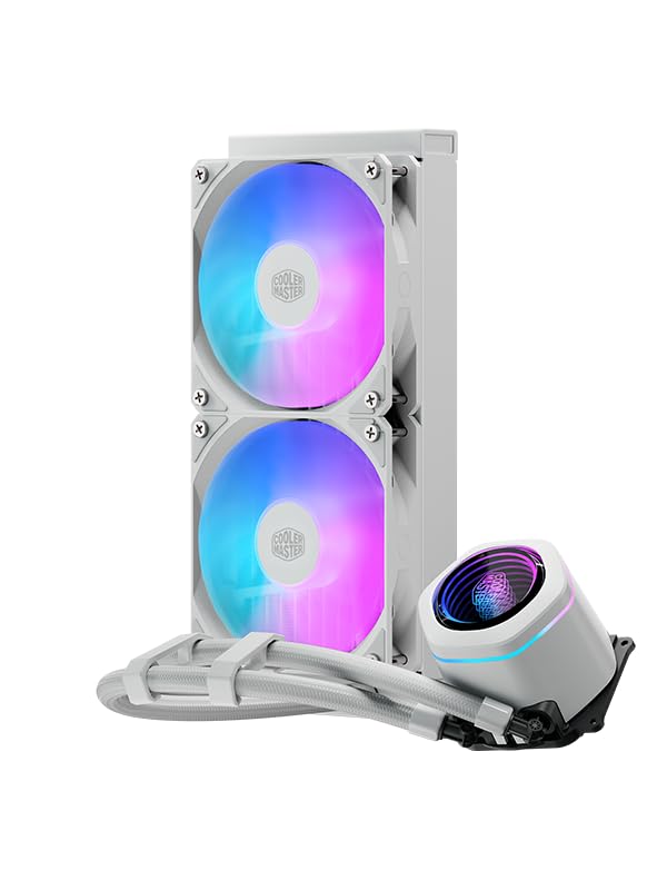 Image of Cooler Master ML 240 Core Nex ARGB CPU Liquid Cooler White | Support LGA1851, LGA1700, AM5, AM4 Socket | Dual Chamber Pump | 240mm AIO | High Perfomance Fans | Infinity Mirror Design