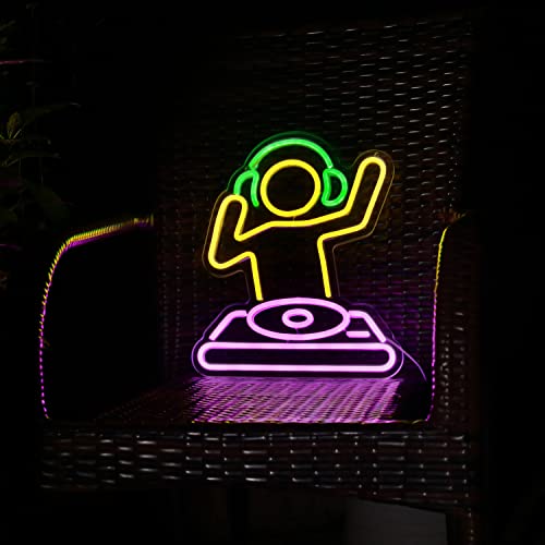 Shinemyway DJPLAYER Dj Player Neon Sign For Bar Usb Operated Neon Light Sign For Man Cave, Anime Neon Sign Dimmable Led Neon Light For Wall Decor, Cute Neon Led Sign For Bar Party Wall Art Decoration thumb #1