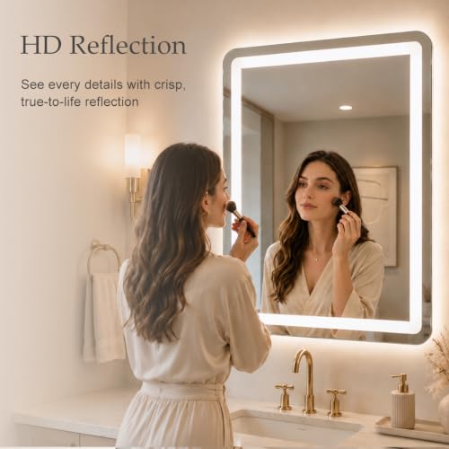 Image of 24x36 LED Lighted Bathroom Mirror for Vanity