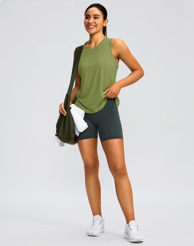 Image of Women's Workout Tops Racerback Athletic Tank Tops Sleeveless Loose Fit Yoga Running Gym Shirts for Women