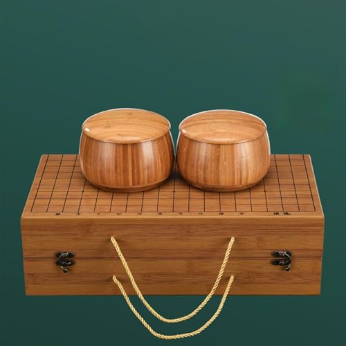 Ensemble Go en bambou de qualité supérieure avec 361 pierres en bakélite et bols réversibles étanches pour débutants et jeux à deux joueurs (b, e)